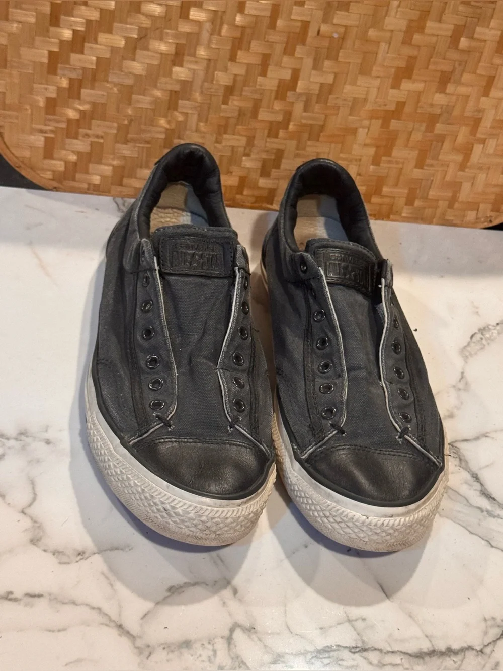 SOLD‼️Converse x John Varvatos Laceless Low-top Vintage Slip 147346C Men’s 9.5 - Picture 2 of 9